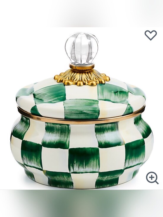 MacKenzie-Childs Other - NEW!!! MacKenzie-Child Emerald Check Squashed Pot